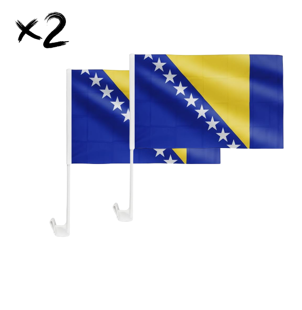 2x Bosnien Flagge Auto 45x30 cm – WM & EM Fanflaggen