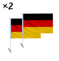 2x DEUTSCHLAND Flagge Auto - WM Fensterflagge