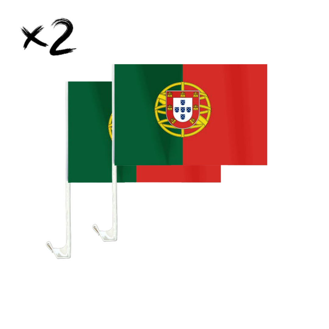 2x Portugal Flagge Auto 45x30 cm – WM & EM Fanflaggen