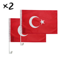 2x TÜRKEI/TÜRKIYE Flagge Auto - WM Fensterflagge
